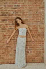 Alexa White With Pastel Blue Ditsy Tube Top