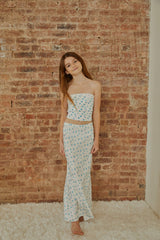 Alexa White With Pastel Blue Ditsy Tube Top