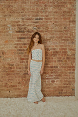 Alexa White With Pastel Blue Ditsy Tube Top