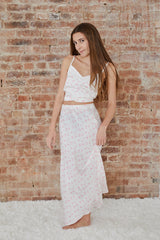 Joey Vintage Romantic Rose Satin Maxi
