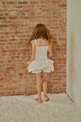 Willow White With Pastel Pink Ditsy Satin Skort