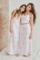 Charlotte Vintage Romantic Rose Long Satin Dress