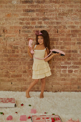Lizzie Pastel Yellow With White Lace Heart Pointelle Tank