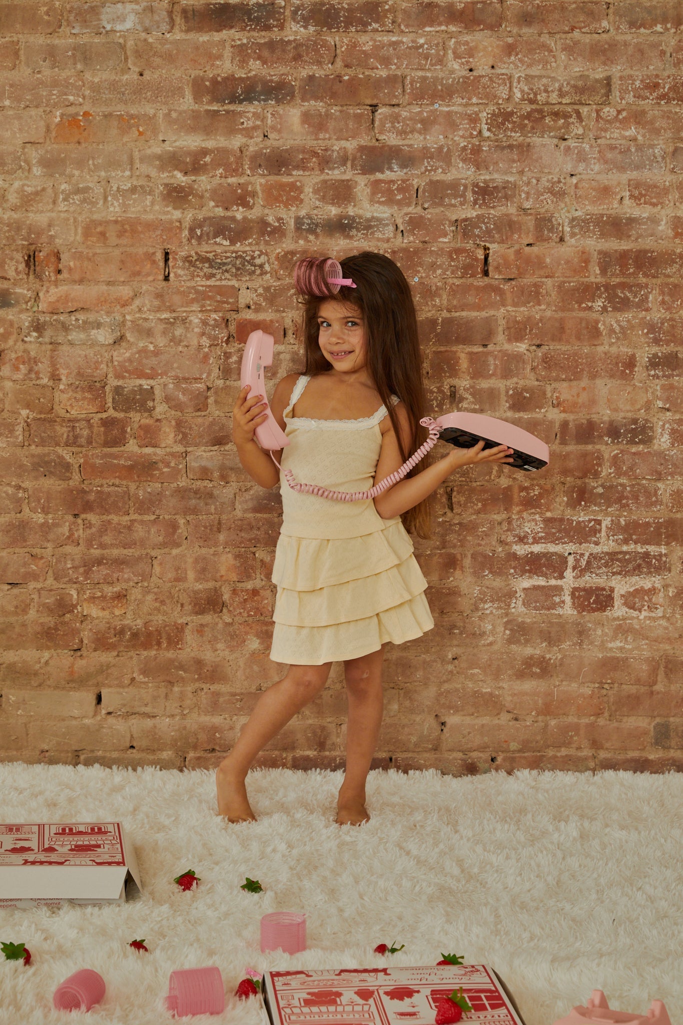 Lizzie Pastel Yellow With White Lace Heart Pointelle Tank
