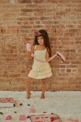 Lizzie Pastel Yellow With White Lace Heart Pointelle Tank