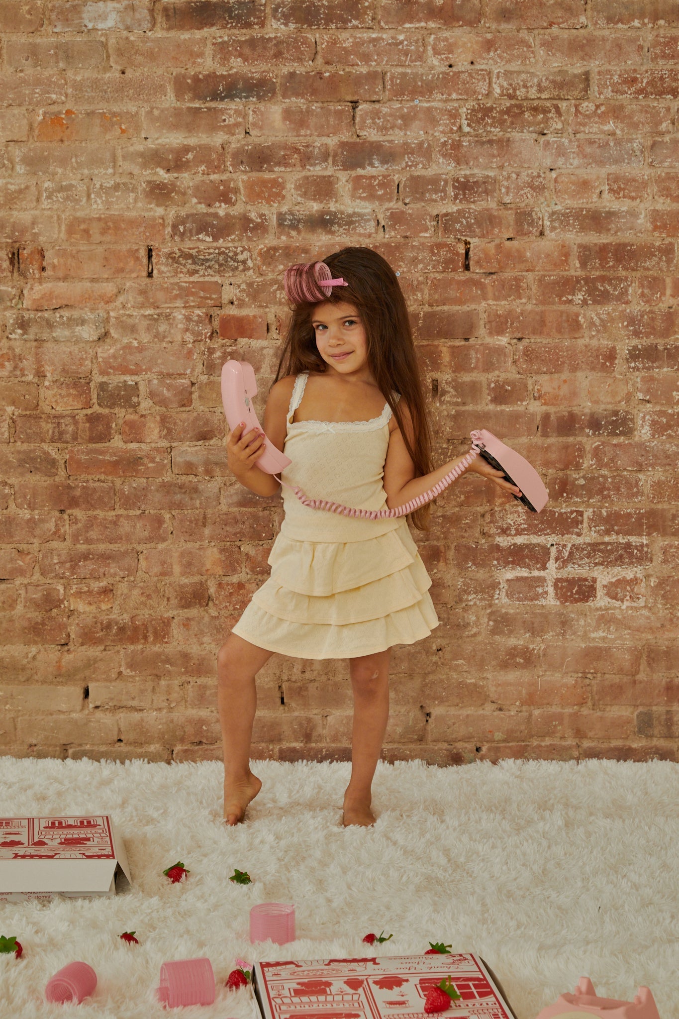 Lizzie Pastel Yellow With White Lace Heart Pointelle Tank