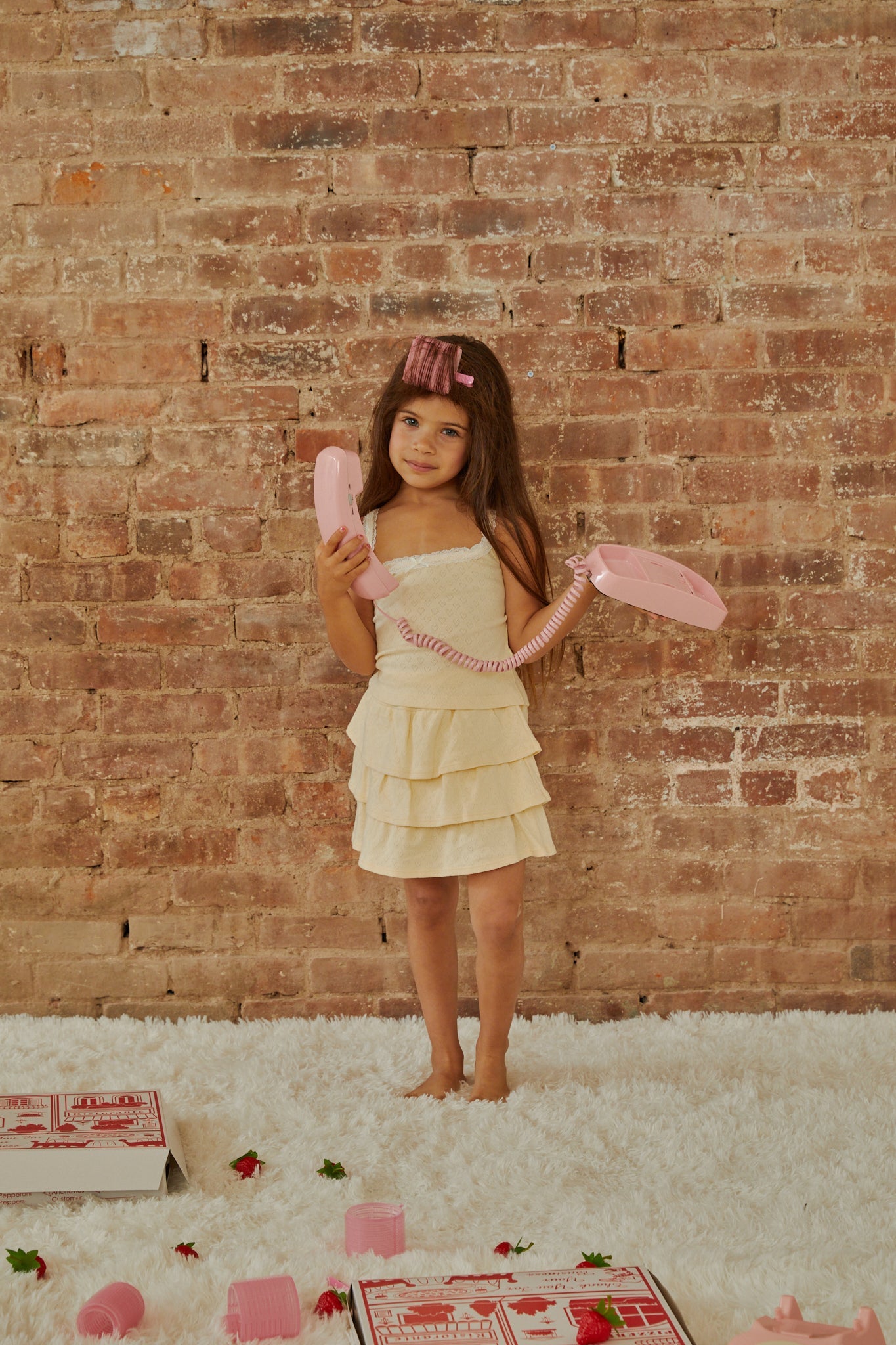 Lizzie Pastel Yellow With White Lace Heart Pointelle Tank