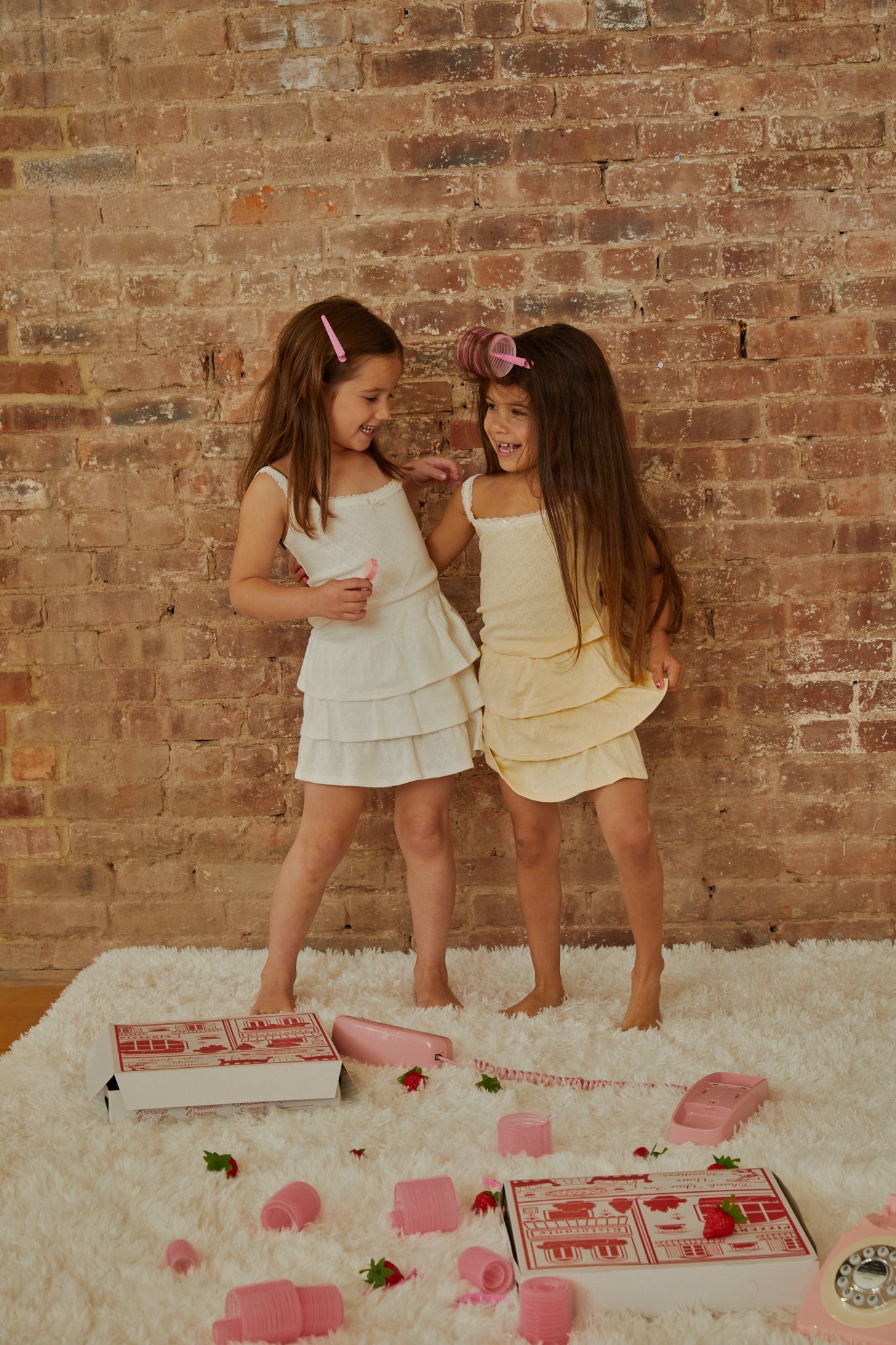 Lizzie Pastel Yellow With White Lace Heart Pointelle Tank