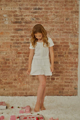 Reese White With White Lace Heart Pointelle Baby Tee