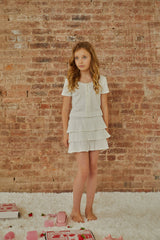 Reese White With White Lace Heart Pointelle Baby Tee