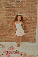 Lizzie White With White Lace Heart Pointelle Tank