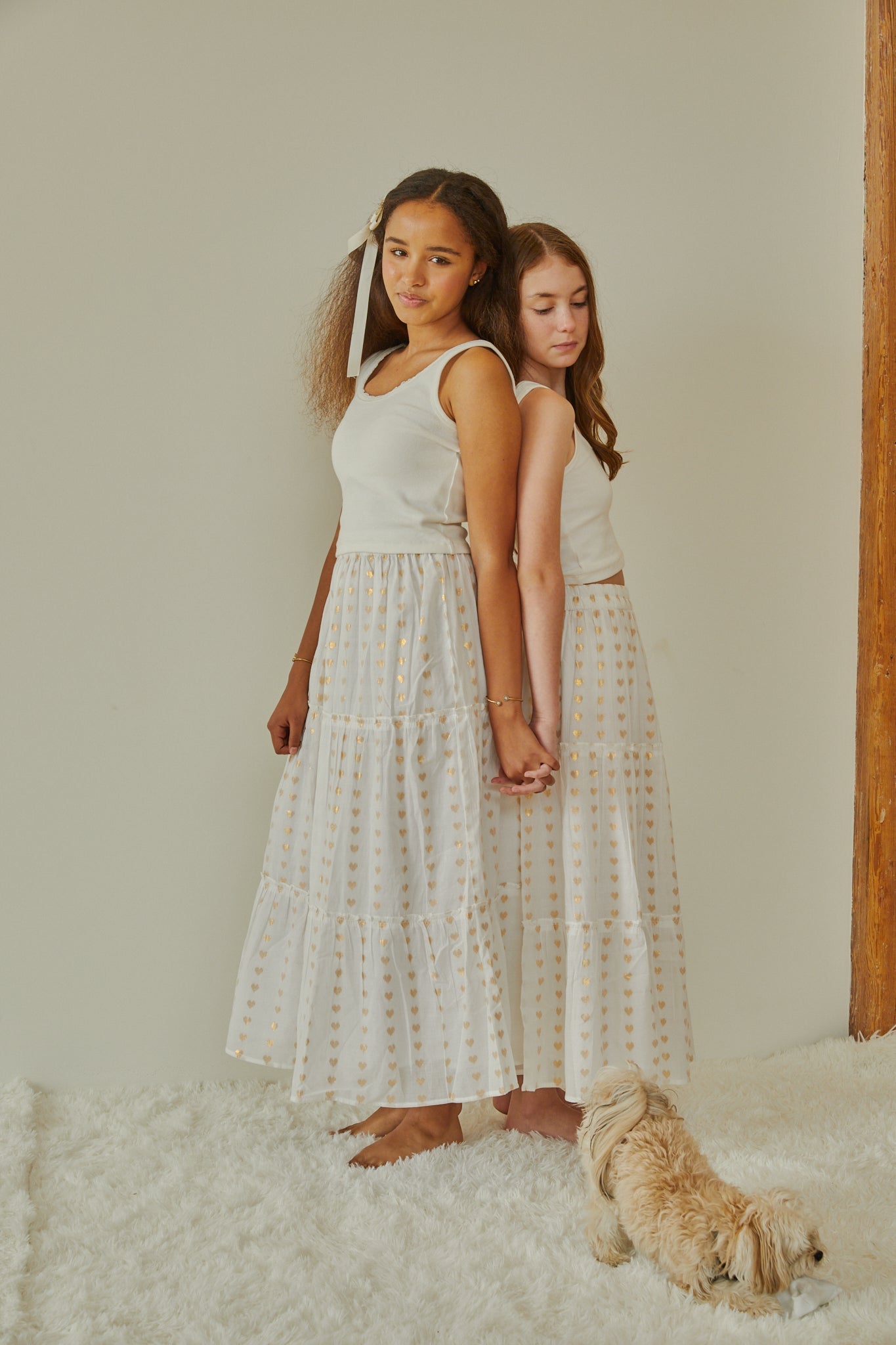 Bella White Heart Lurex Maxi