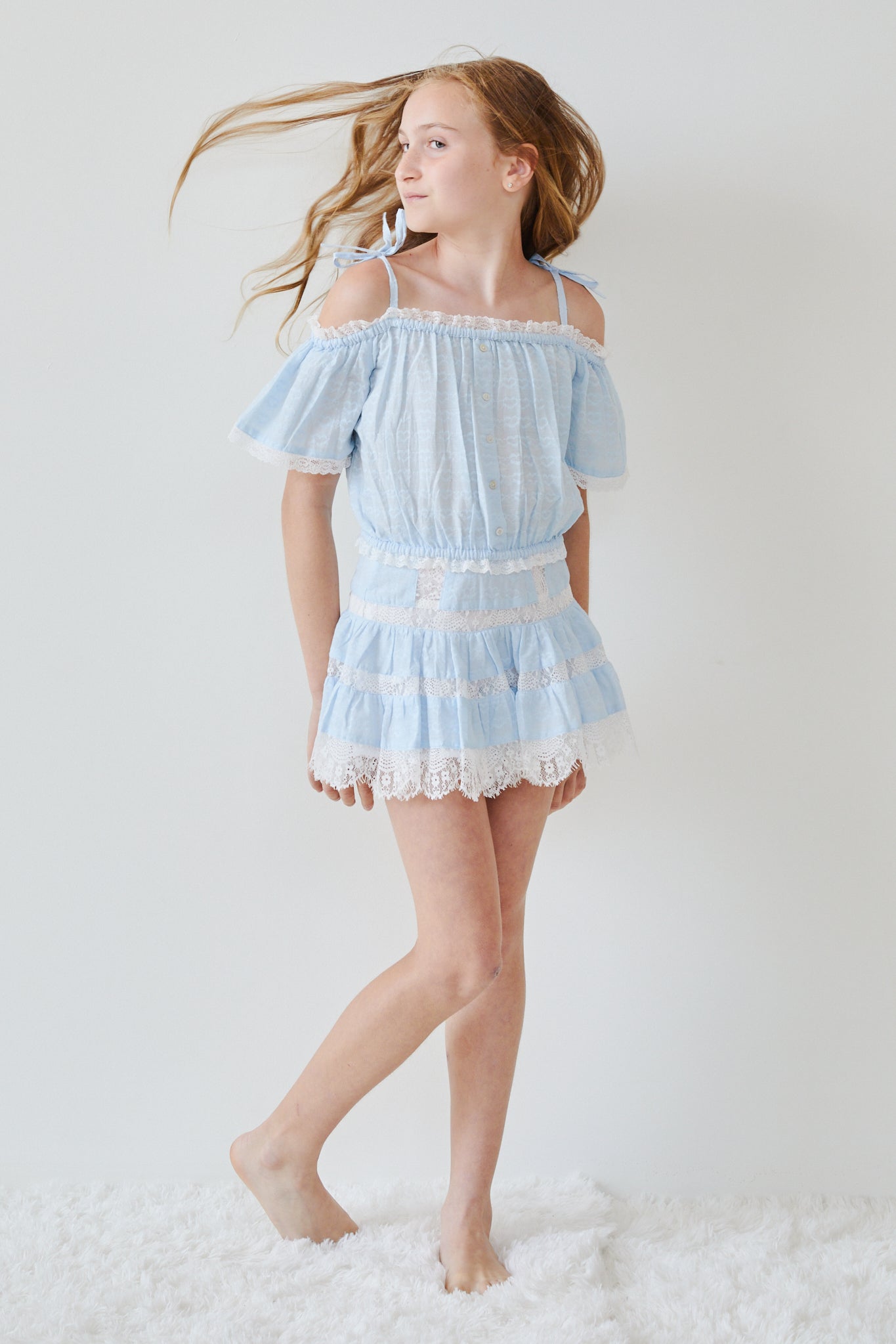 Shay Pastel Blue Heart Top