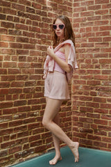 Wes Pastel Pink Waffle Short