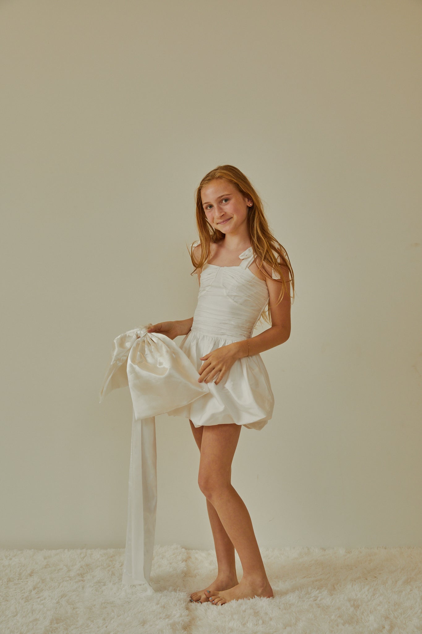 Carolina White Taffeta Dress