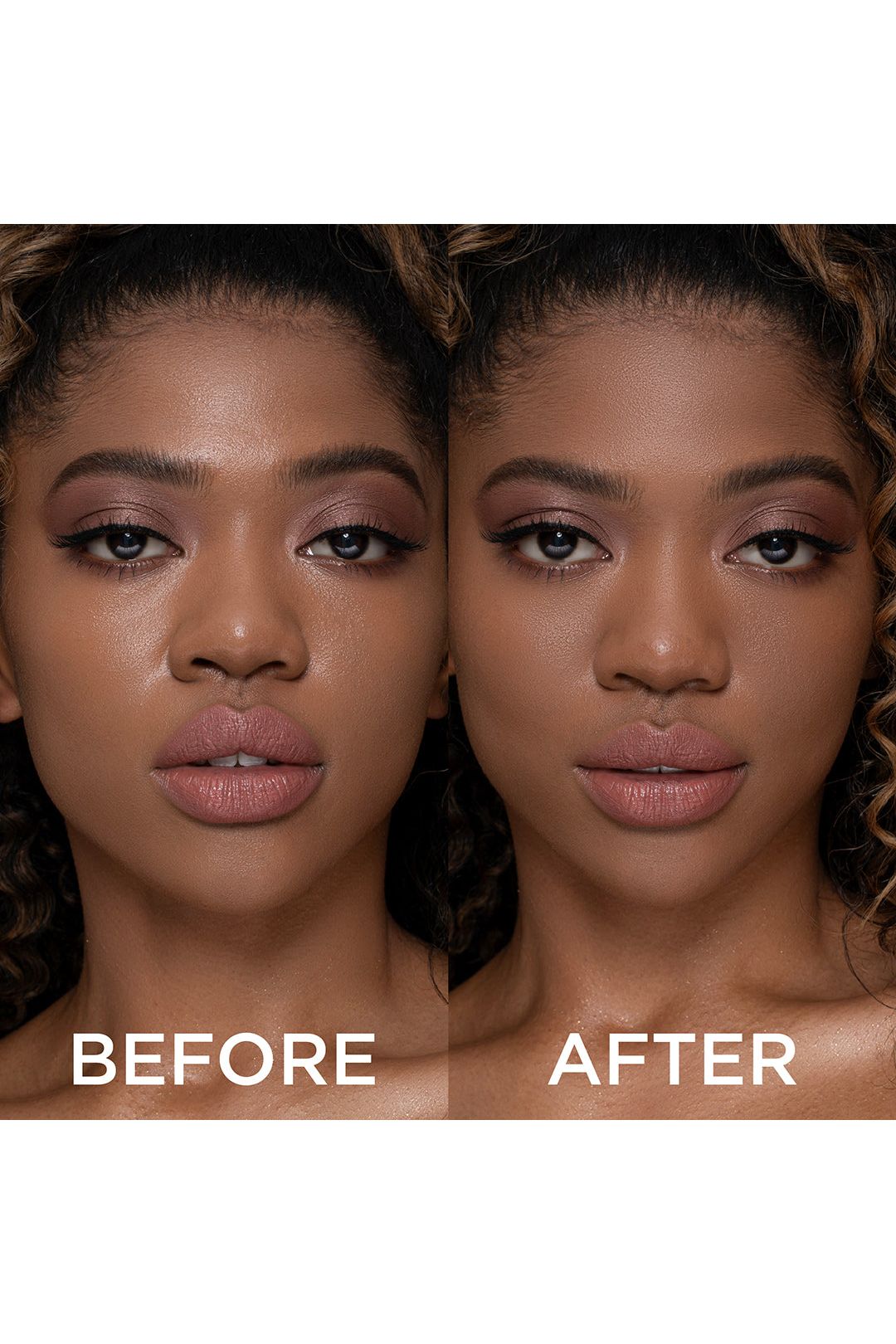 Soft Focus Setting Powder - Cinnamon Before After