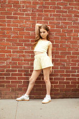 Emma Pastel Yellow With Heart & Arrow Terry Tank