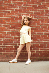 Sammie Pastel Yellow With Heart & Arrow Terry Shorts