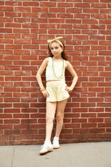 Sammie Pastel Yellow With Heart & Arrow Terry Shorts