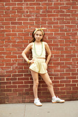 Sammie Pastel Yellow With Heart & Arrow Terry Shorts