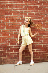 Sammie Pastel Yellow With Heart & Arrow Terry Shorts