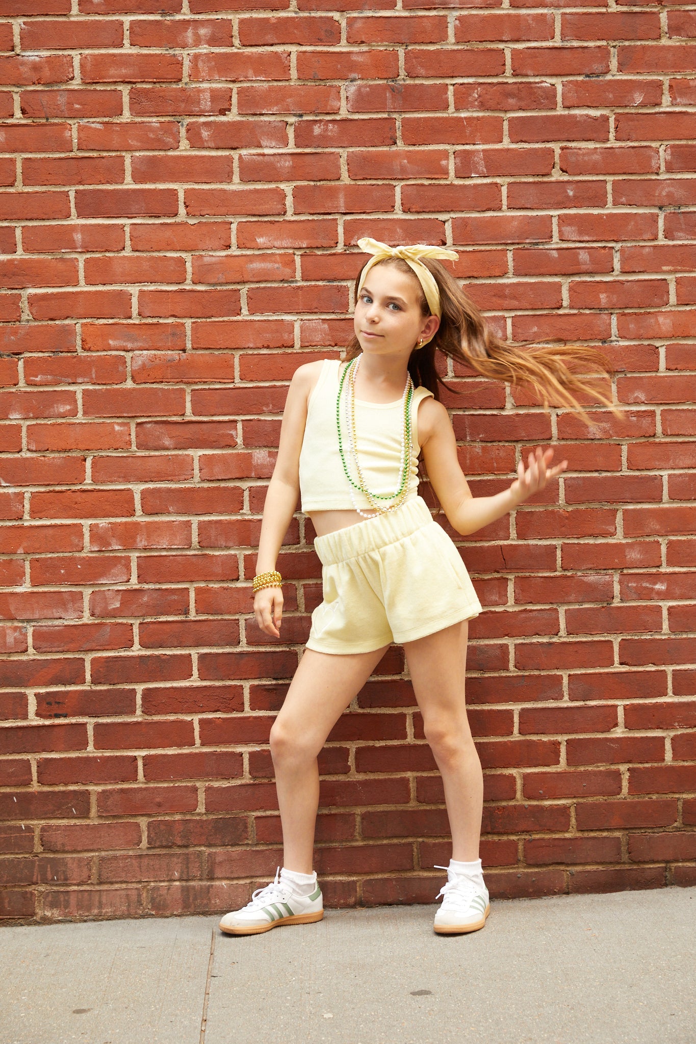 Sammie Pastel Yellow With Heart & Arrow Terry Shorts