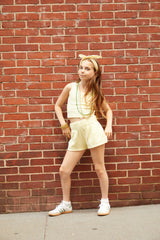 Sammie Pastel Yellow With Heart & Arrow Terry Shorts