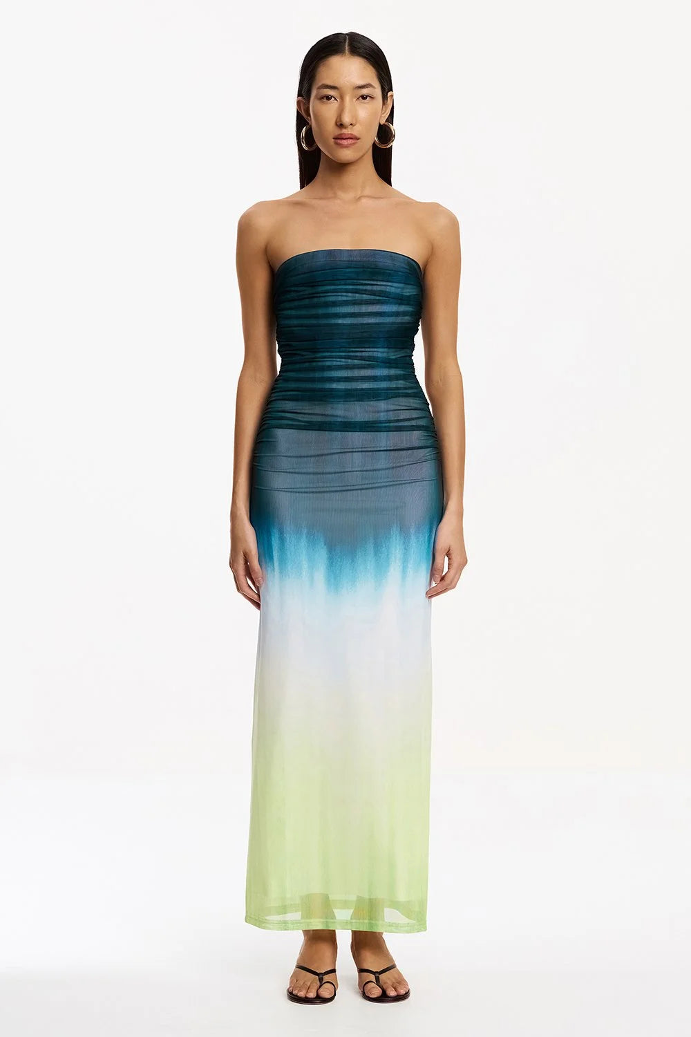Significant Other Sura Strapless Dress - Petrol Gradient