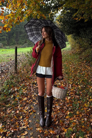 @keziacook in House of Sunny The Waxed Rain Jacket