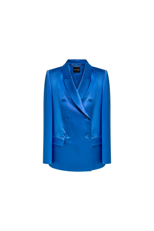 Lauren Royal Blue Satin Silk Jacket