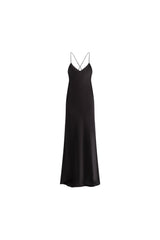 Jadi Black Satin Silk Dress