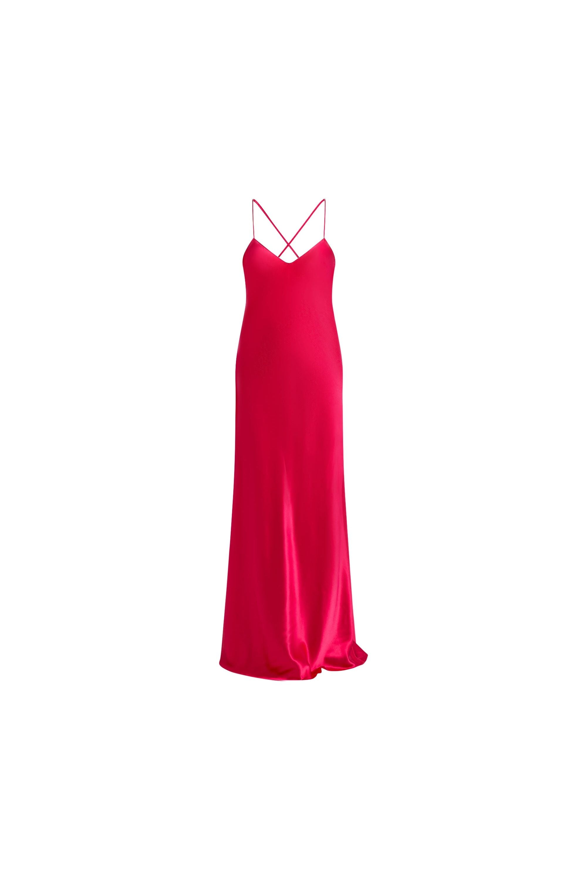 Jadi Fraise Satin Silk Dress