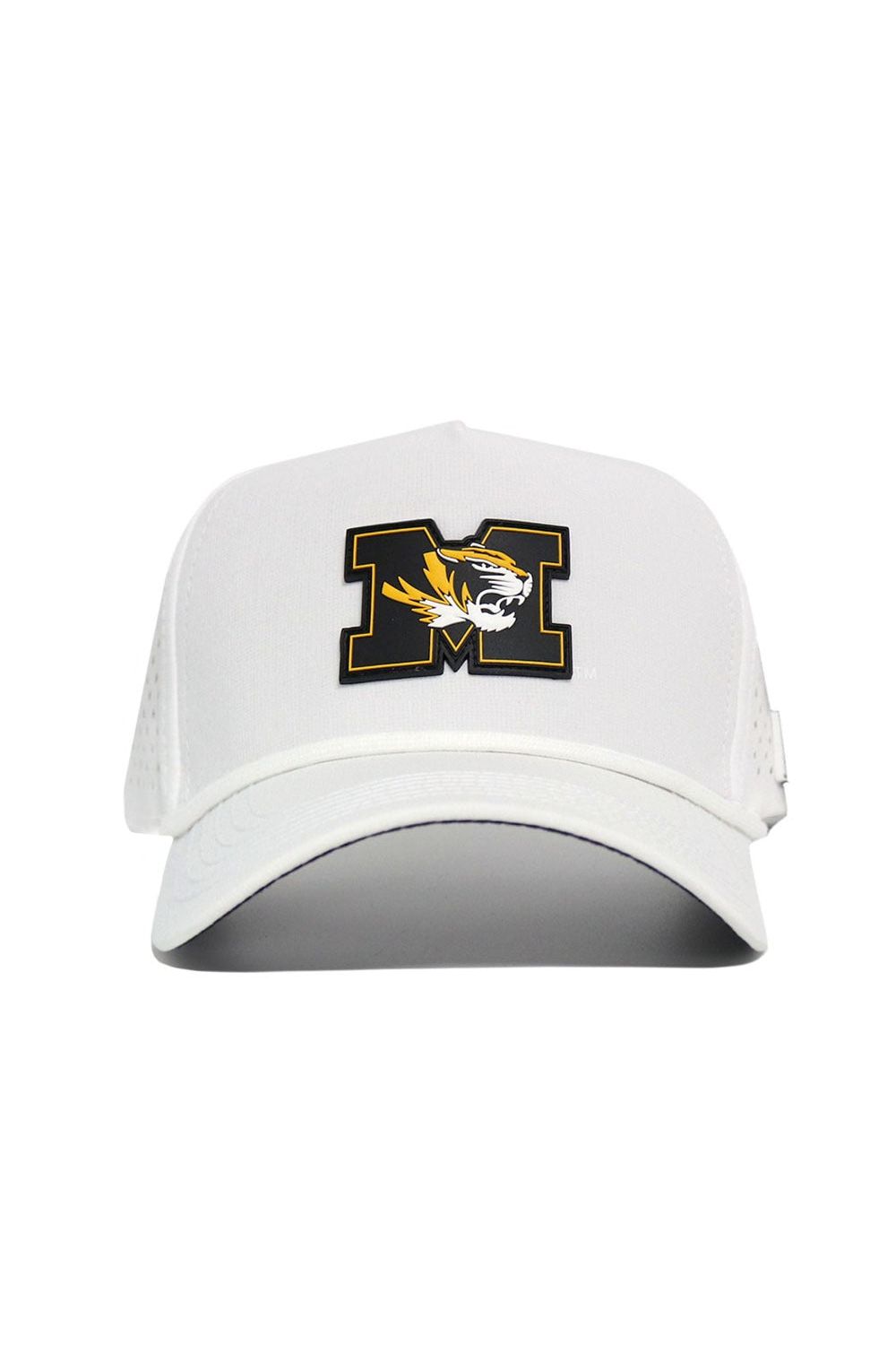 Show your University of Missouri Tigers pride with the No Rivals Mizzou Gameday Hat, a white snapback featuring a bold black M and tiger head logo. This officially licensed cap is perfect for any Mizzou fan.