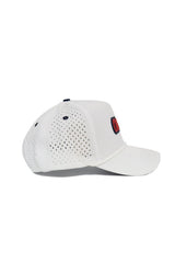 The Ole Miss Gameday Hat by No Rivals features a white perforated design with a snap back closure for the perfect fit on gameday.