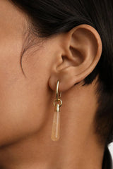 PDPAOLA Yellow Aventurine Large Jupiter Single Hoop