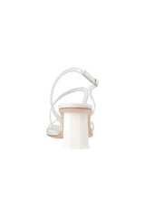 BY FAR Brigette Optic White Leather Sandals