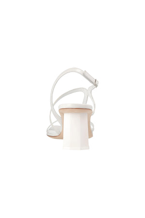BY FAR Brigette Optic White Leather Sandals