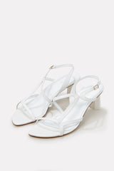 BY FAR Brigette Optic White Leather Sandals