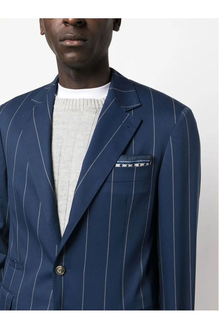 Brunello Cucinelli | Pinstripe-Print Single-Breasted Blazer
