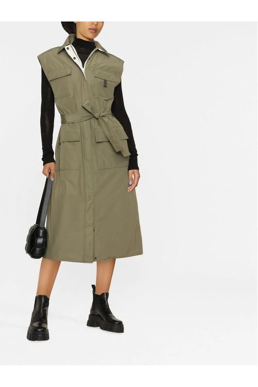 Brunello Cucinelli | Belted-Waist Sleeveless Coat