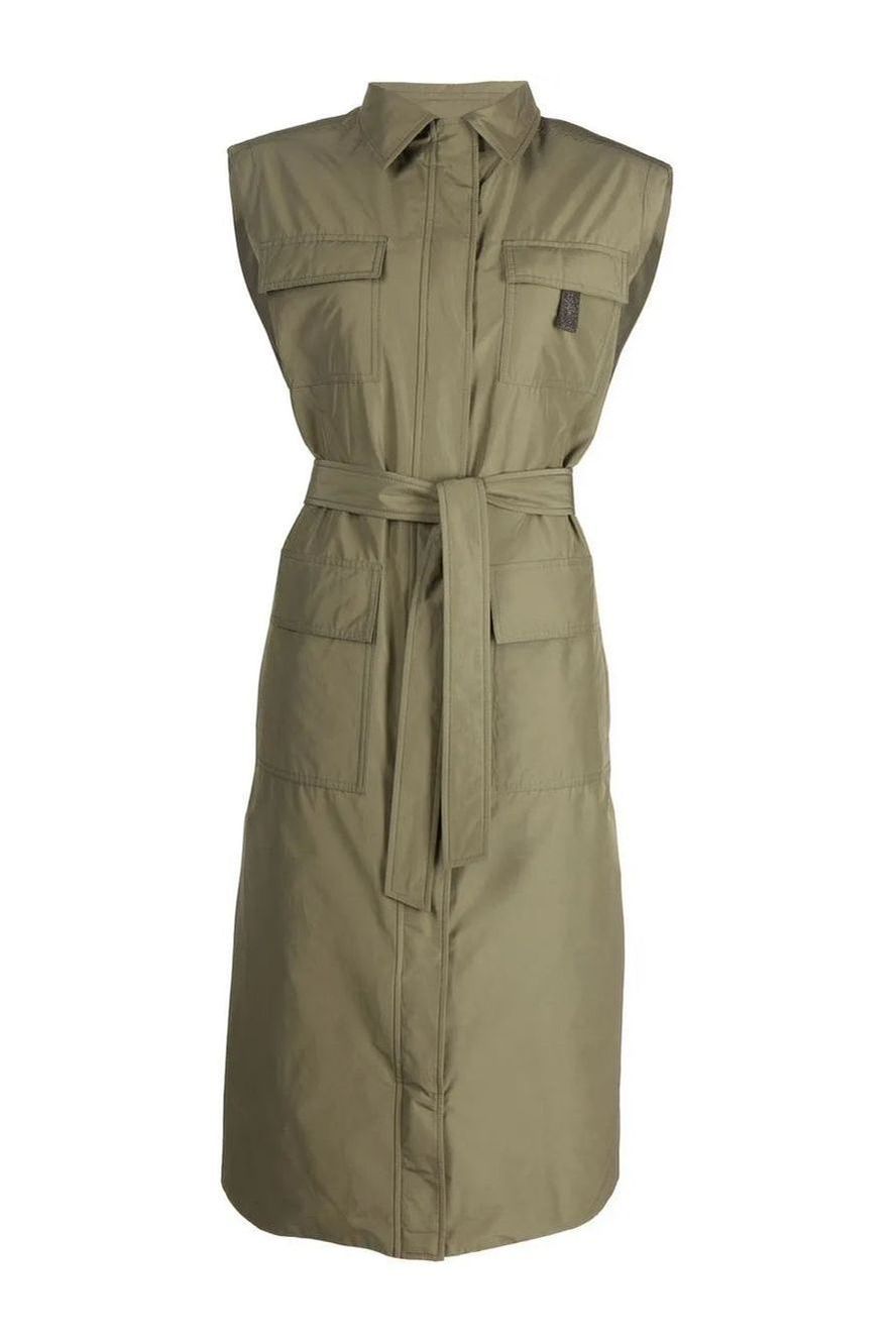Brunello Cucinelli | Belted-Waist Sleeveless Coat
