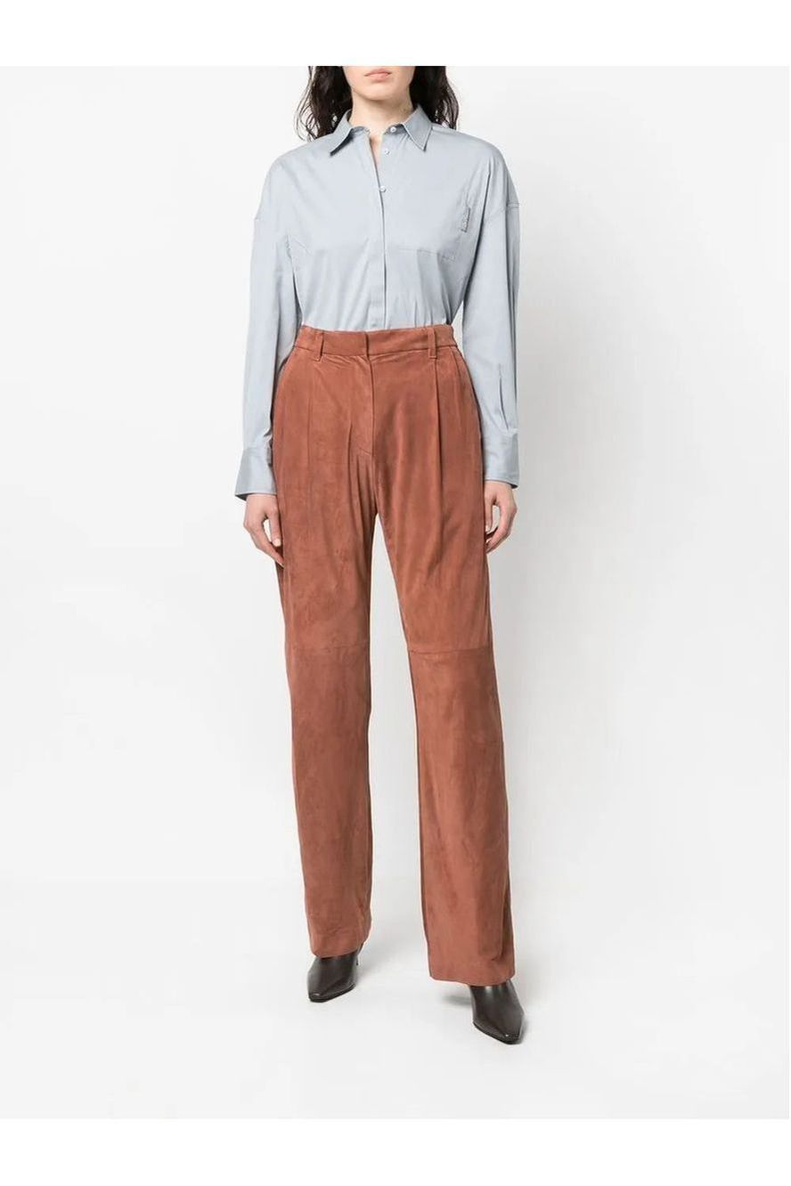 Brunello Cucinelli | Four-Pocket Leather Palazzo Pants