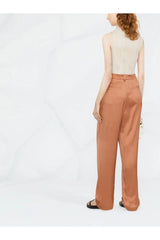 BRUNELLO CUCINELLI | High-Waisted Silk Tailored Trousers