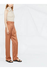 BRUNELLO CUCINELLI | High-Waisted Silk Tailored Trousers