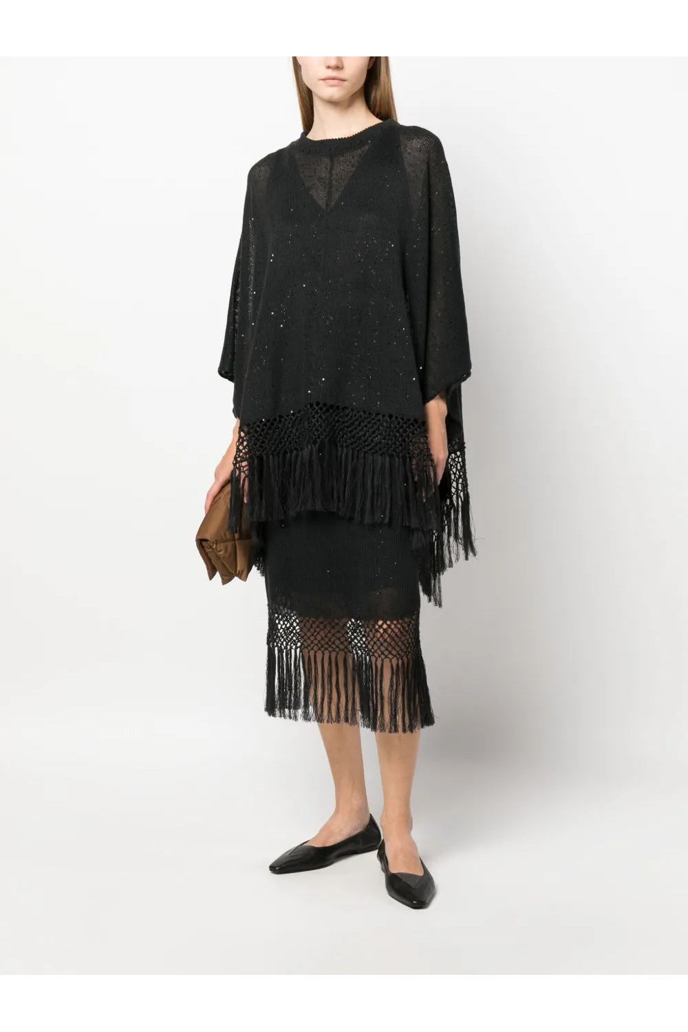 BRUNELLO CUCINELLI | Fringed Edge Midi Skirt