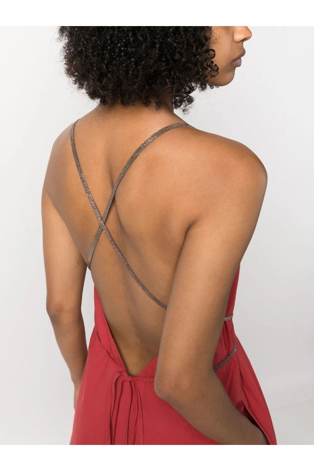 BRUNELLO CUCINELLI | Open-Back Cotton Maxi Dress