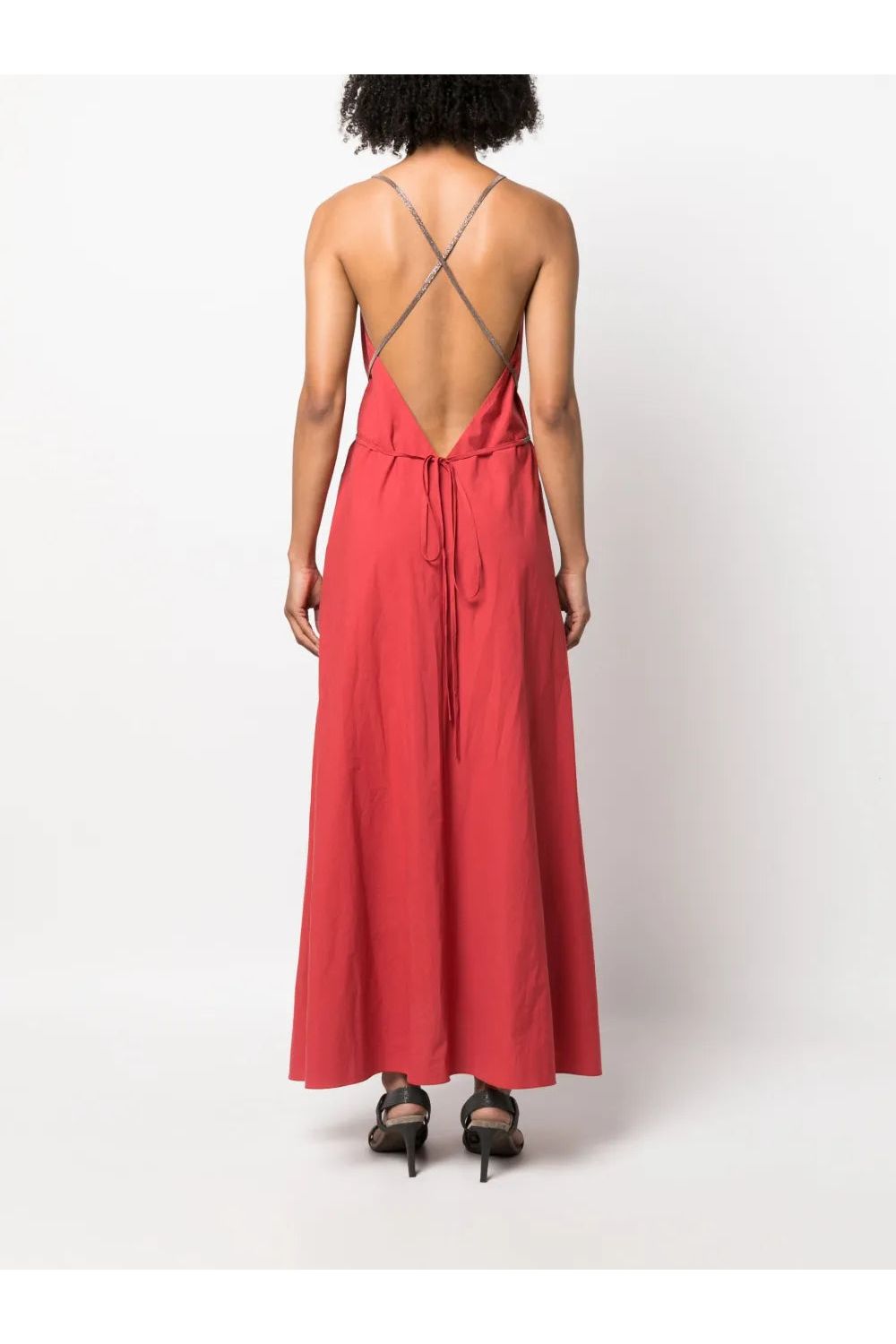 BRUNELLO CUCINELLI | Open-Back Cotton Maxi Dress