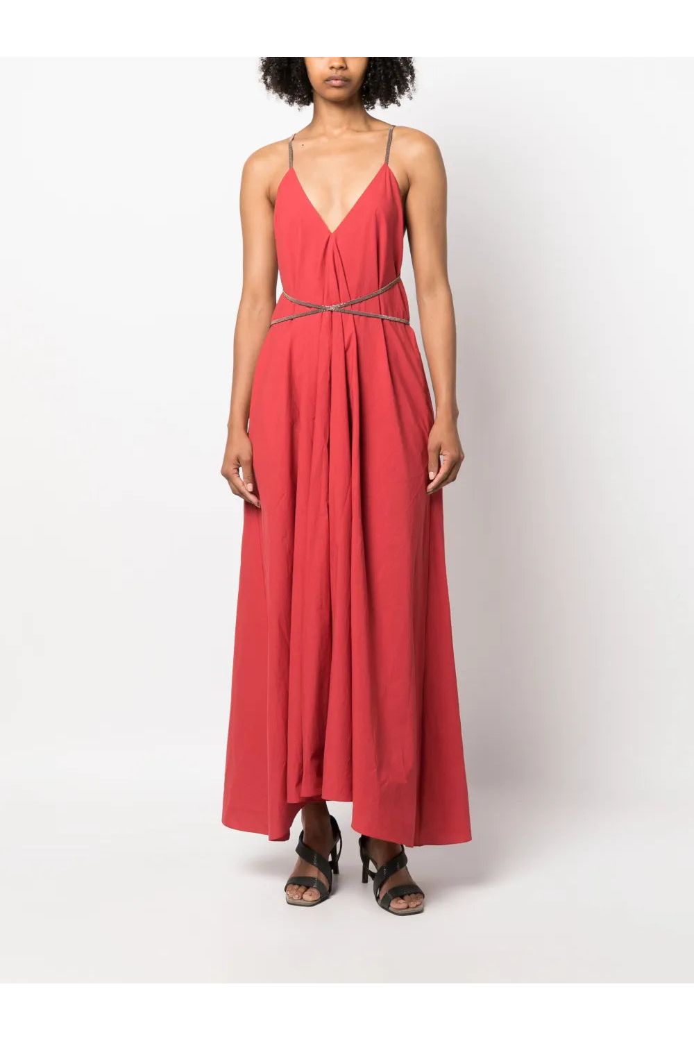 BRUNELLO CUCINELLI | Open-Back Cotton Maxi Dress