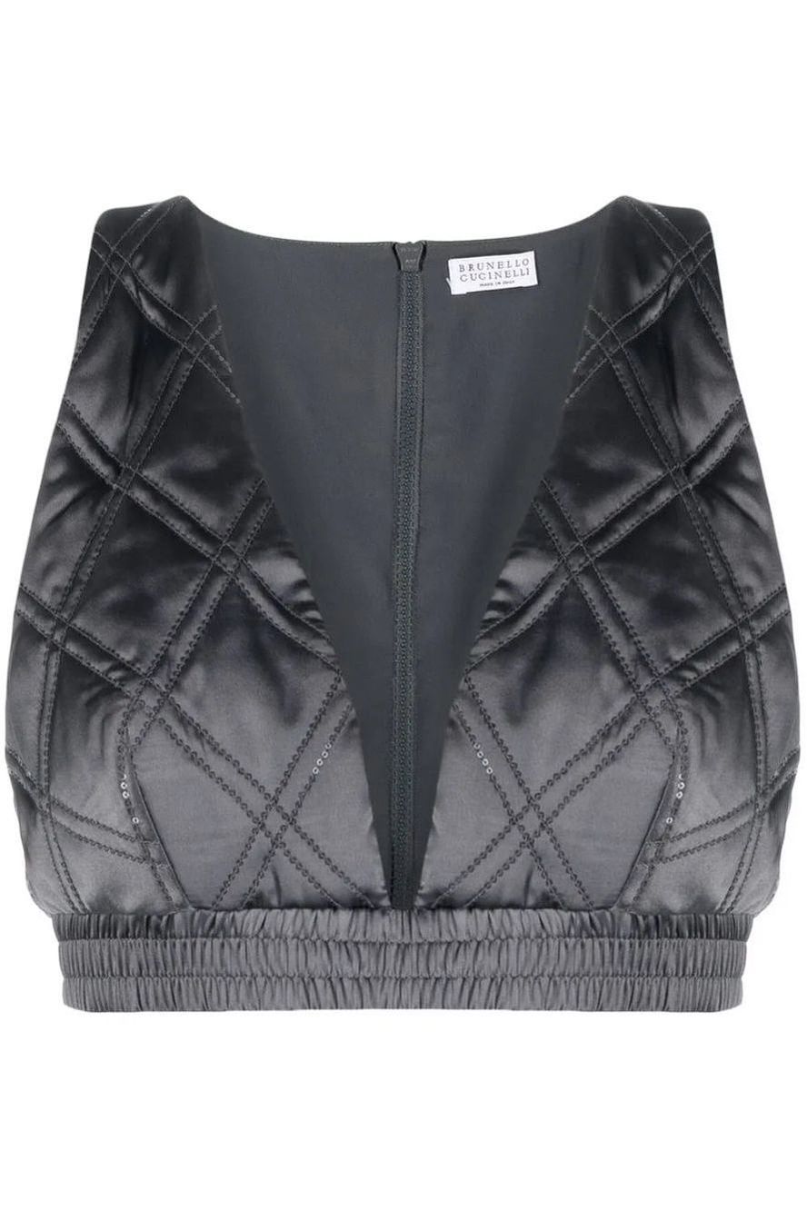 Brunello Cucinelli | Quilted Cropped Top