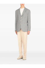 BRUNELLO CUCINELLI | Pied-De-Poule Linen Blazer